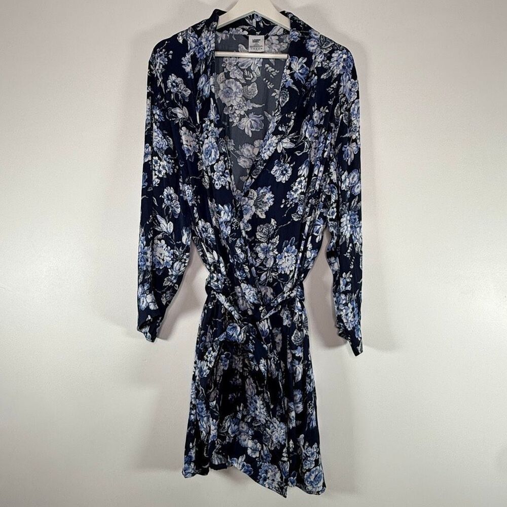 Lands’ End Blue Floral Soft and Light Robe - US Women’s Size LG (14/16)